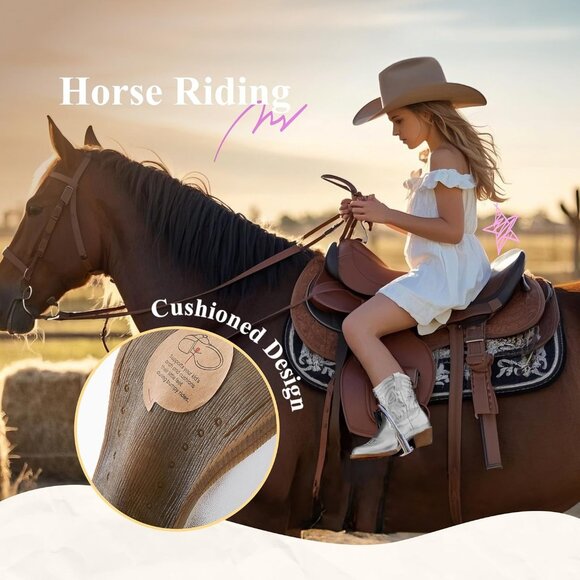 Girls Cowgirl Boots Western Riding Shoes with Zipper & Square Toe Shoes - Picture 4 of 7